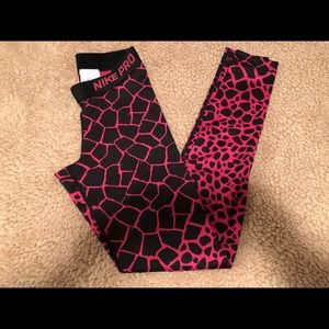 Nike pro leggings giraffe print